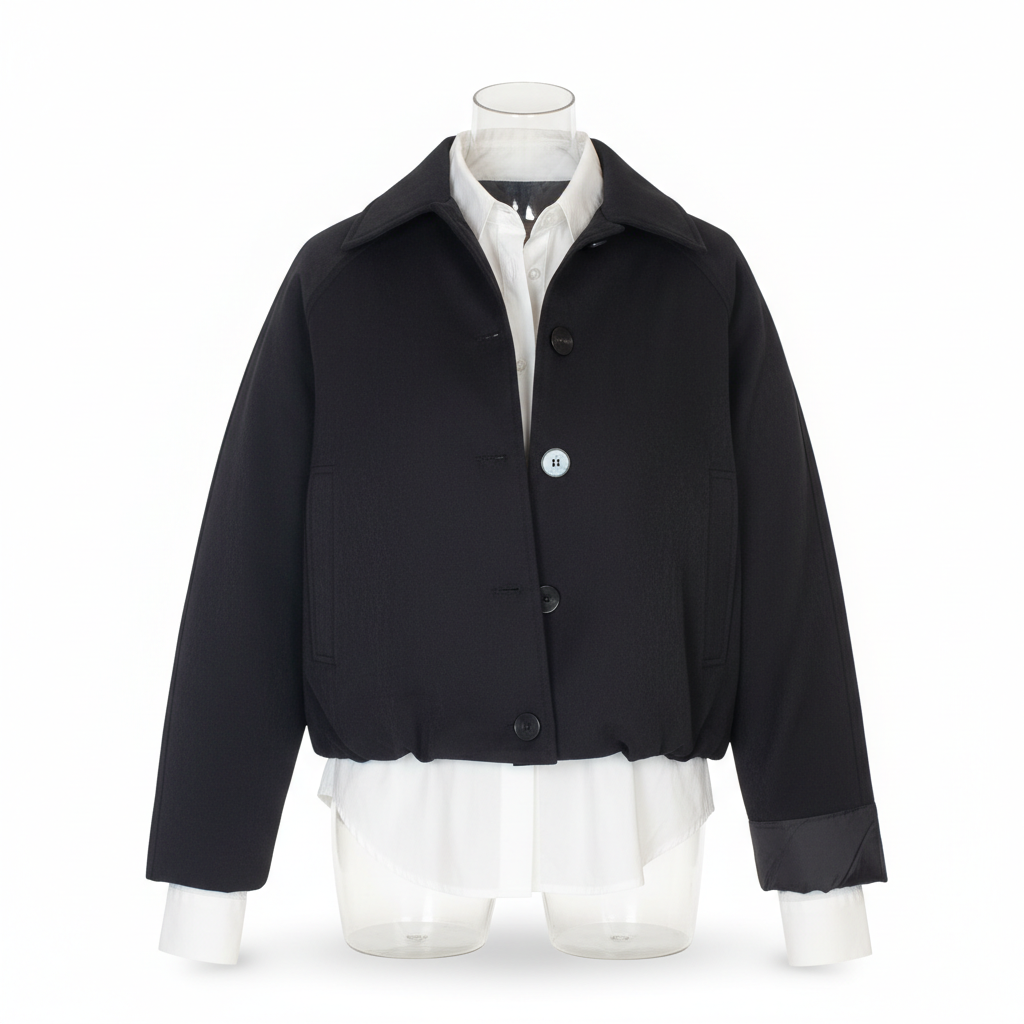 Short jacket with buttons
