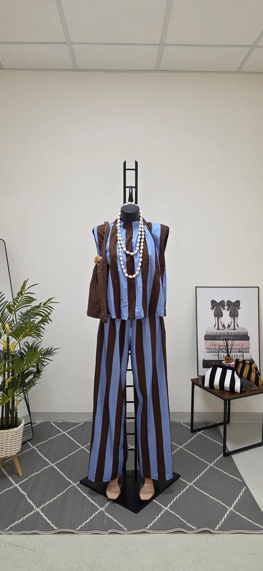 PANTALONE A RIGHE GRANDI BICOLORE