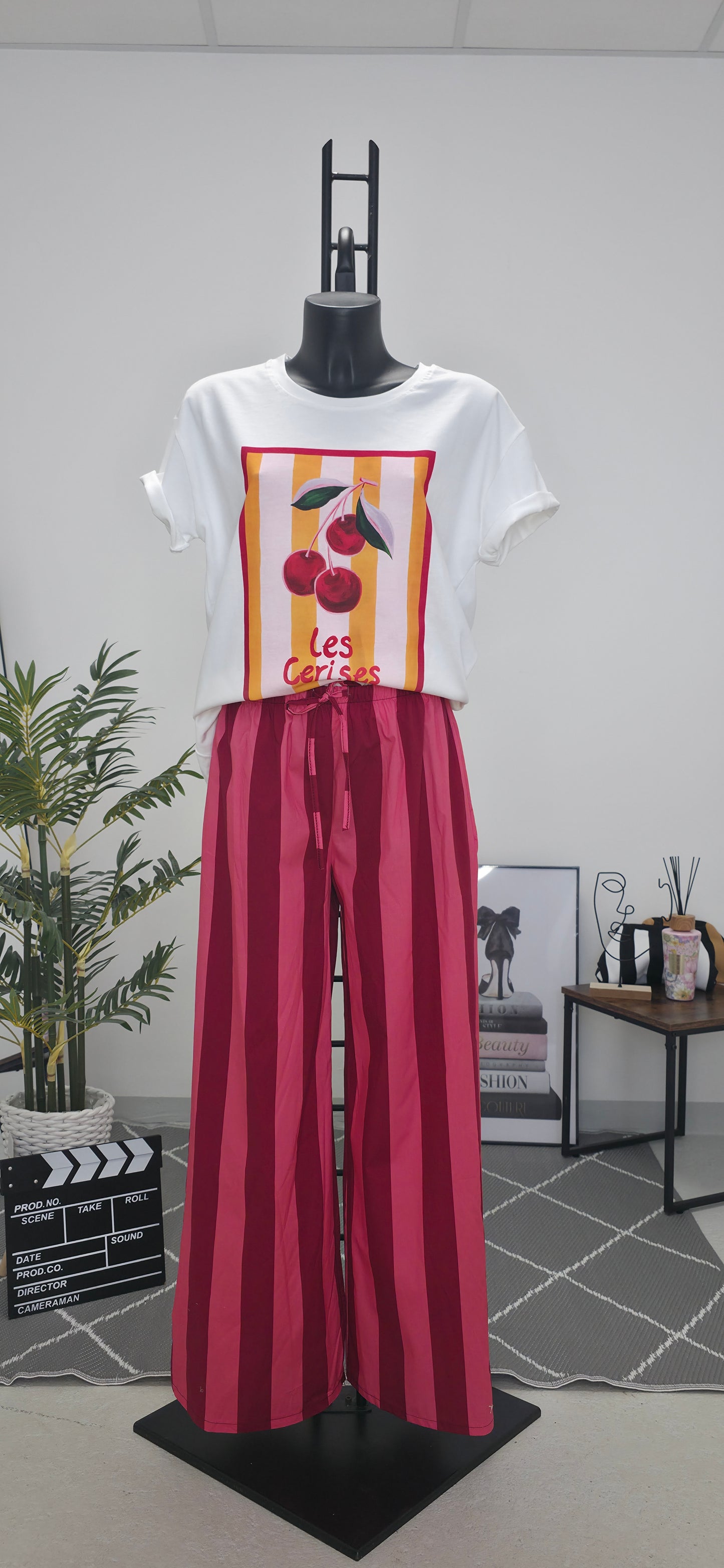 Pantaloni Fluidi "Pink & Berry"