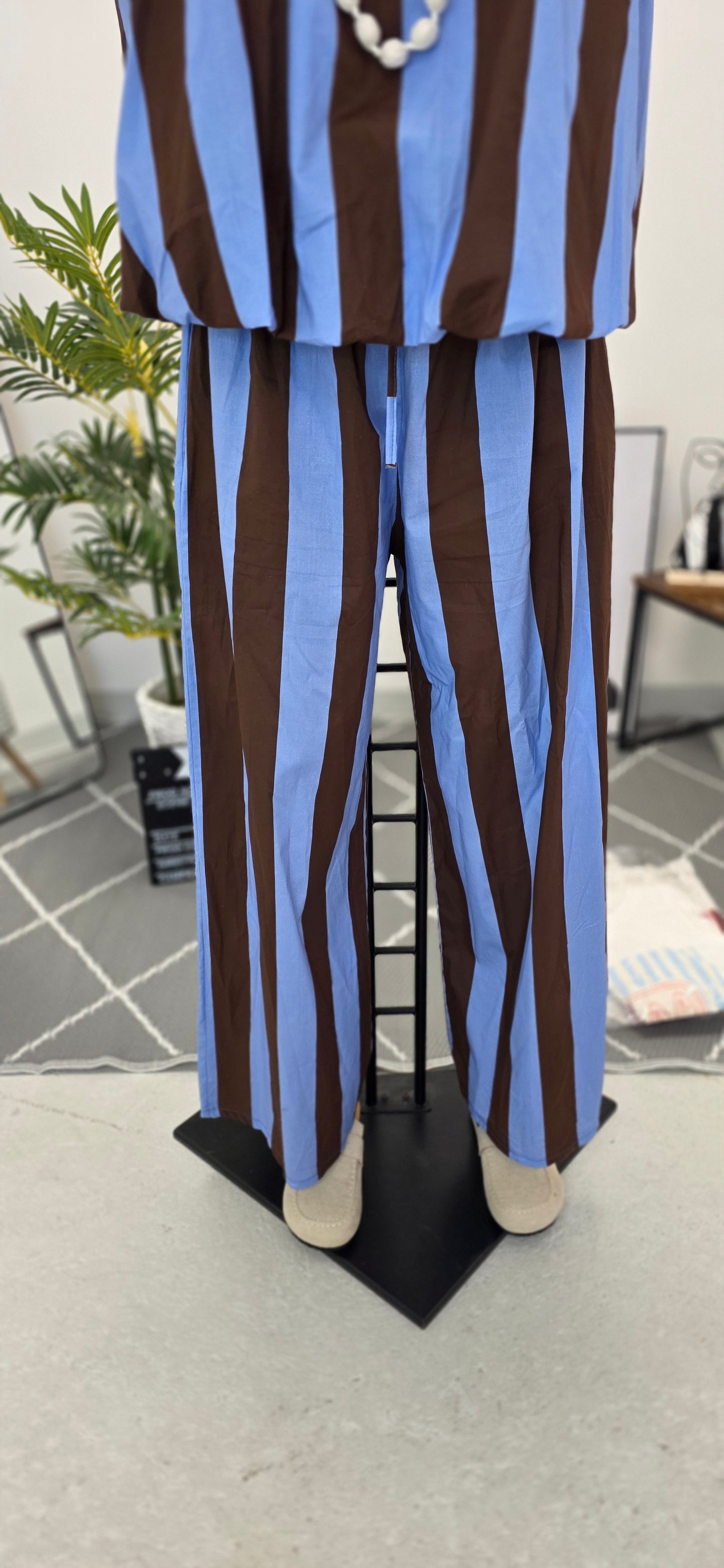 PANTALONE A RIGHE GRANDI BICOLORE