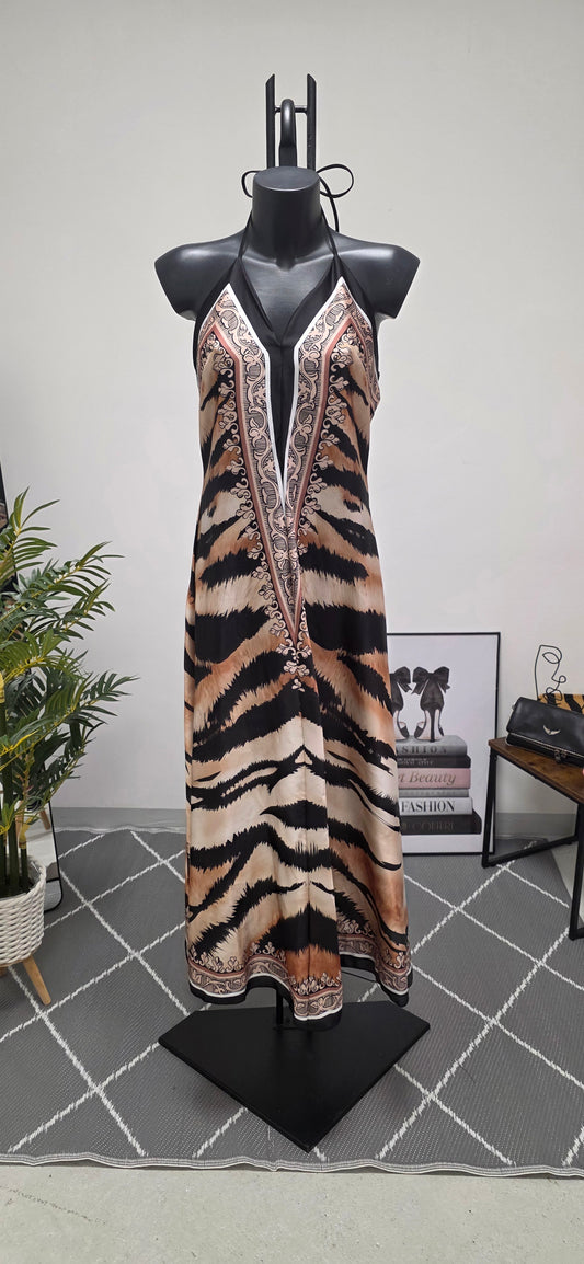 Rochie lungă „Tiger Baroque”