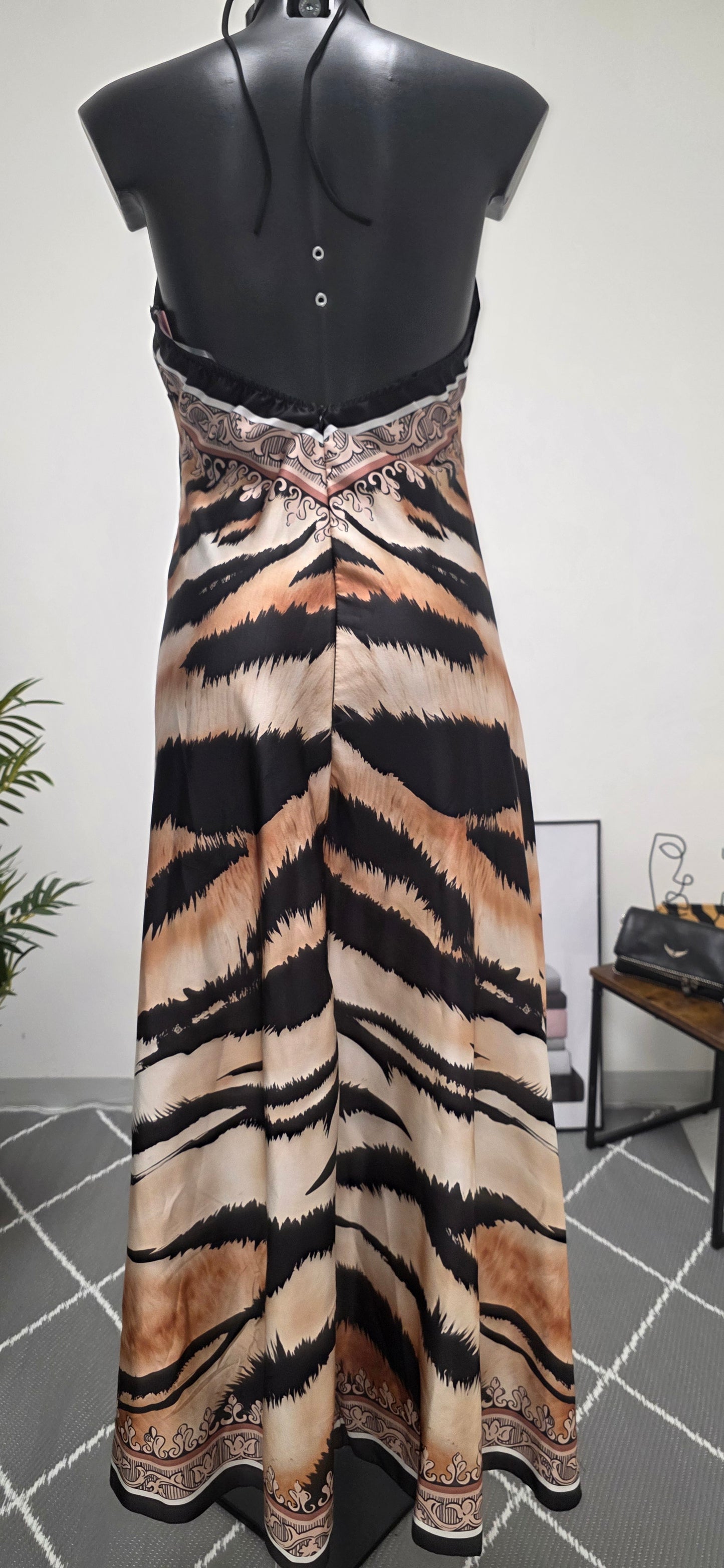 "Tiger Baroque" Long Dress
