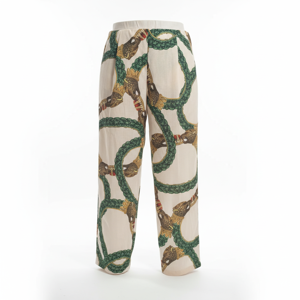 Pantaloni con stampa ornamentale