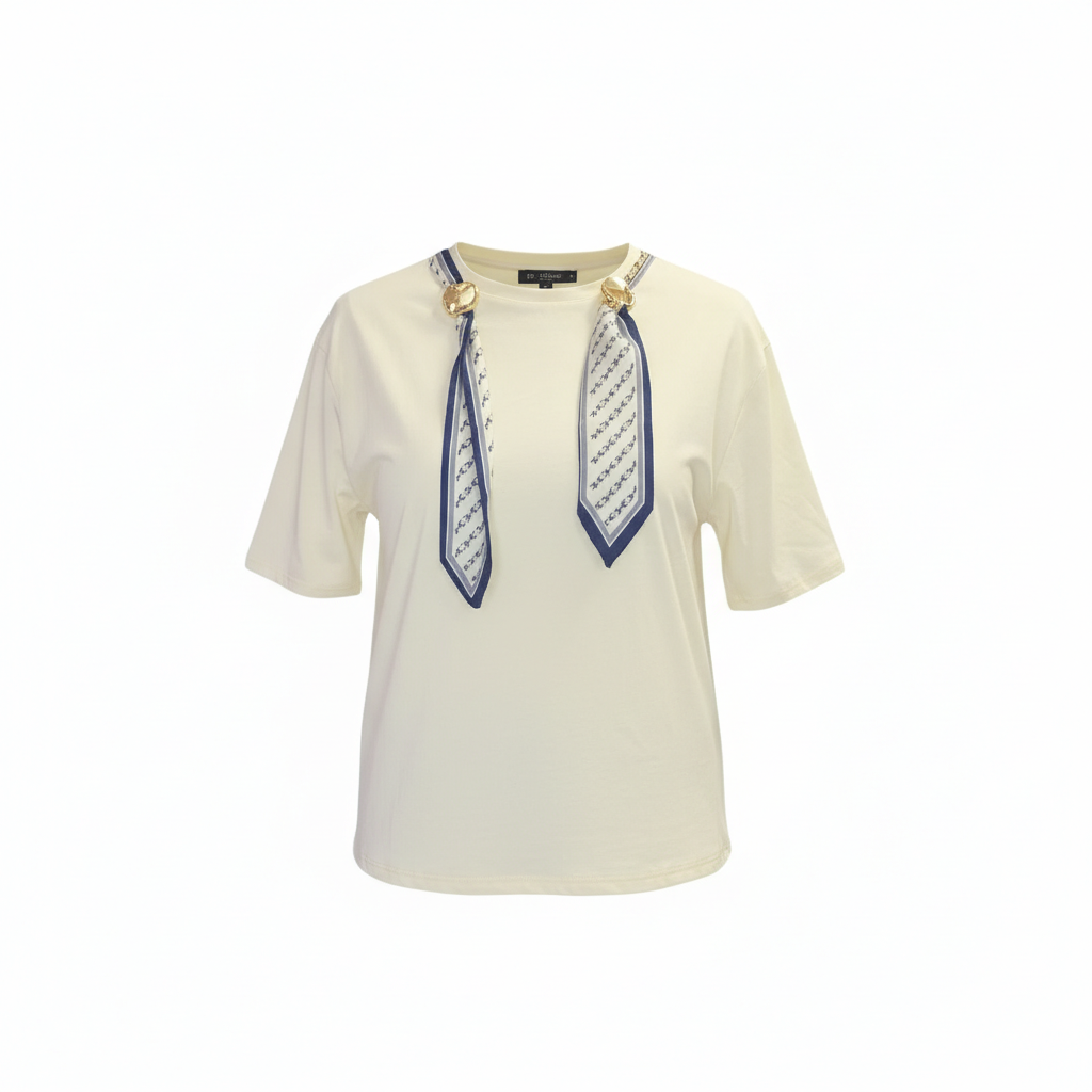 Maglietta con dettaglio sciarpa