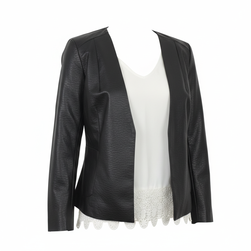 Sacou cu efect de piele texturată