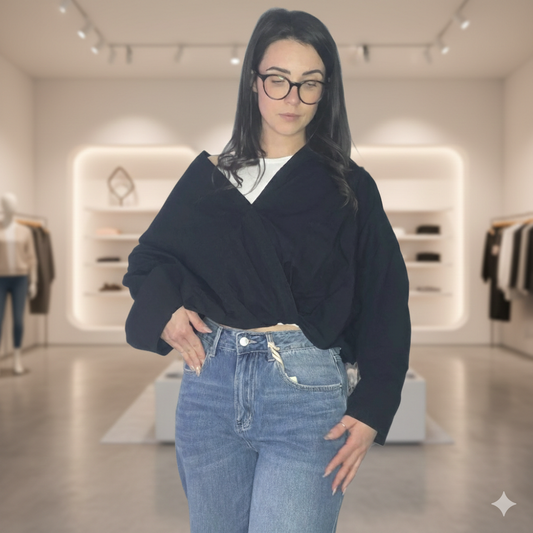 Camicetta avvolgente drappeggiata