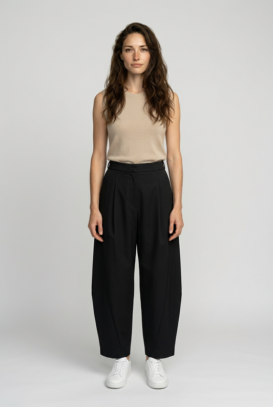 PANTALONI A PUNTA CON CINTURA ELASTICA