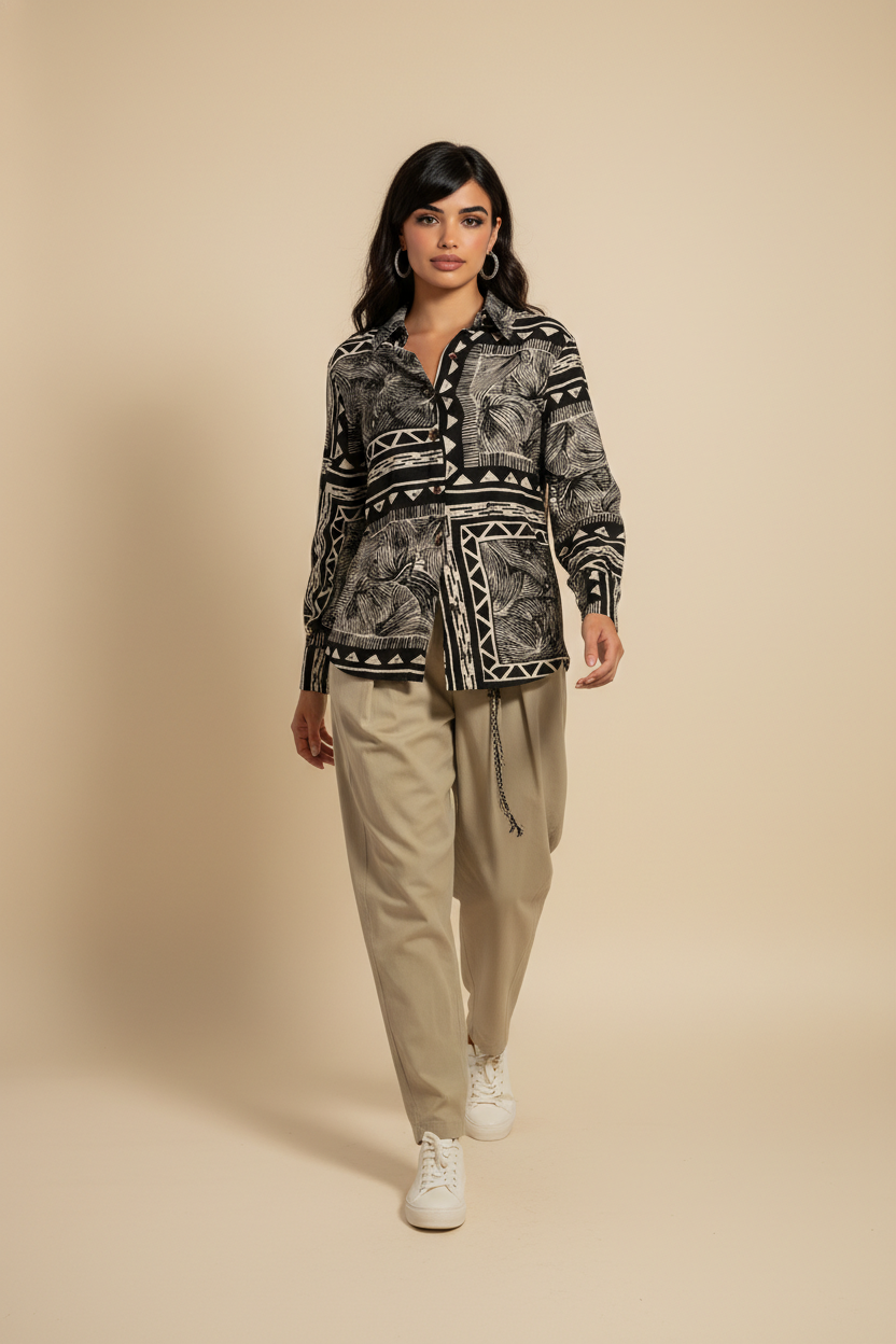 Camicia con stampa geometrica