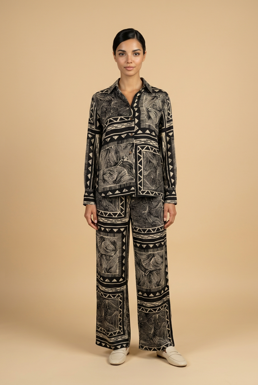 Camicia con stampa geometrica