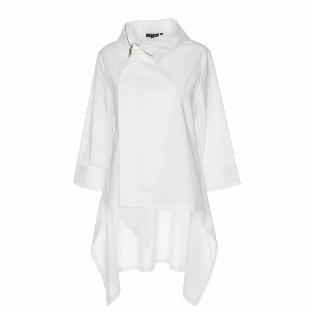 Cămașă drapată cu guler înalt