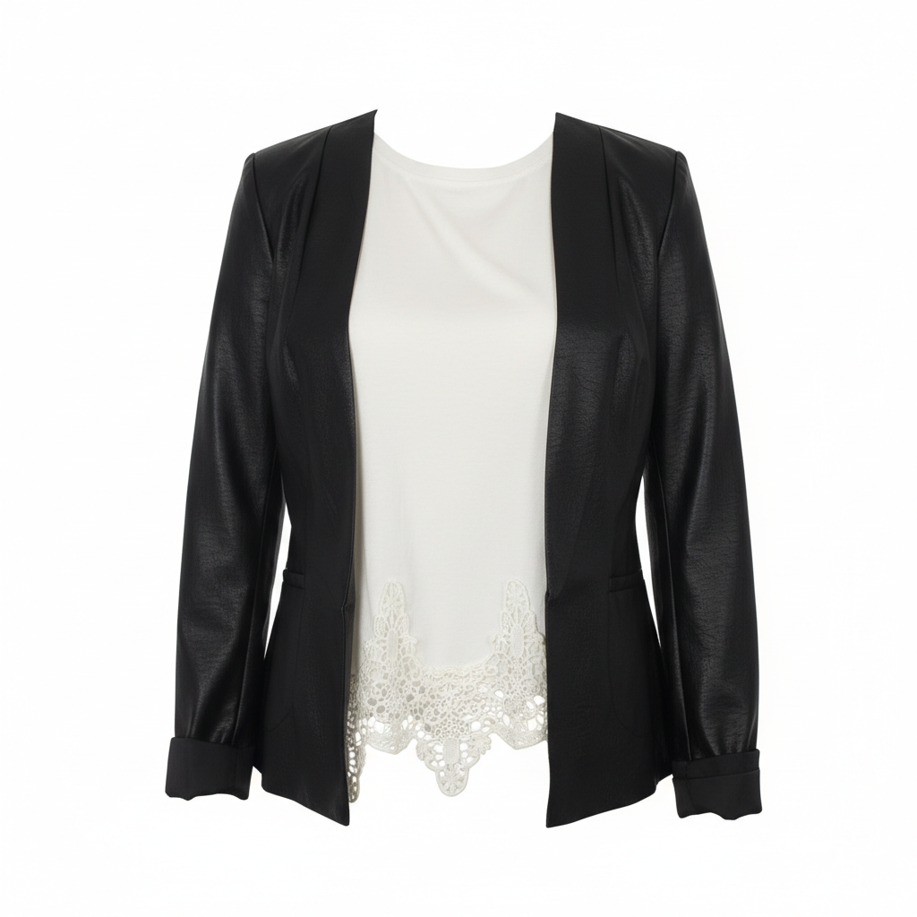 Sacou cu efect de piele texturată