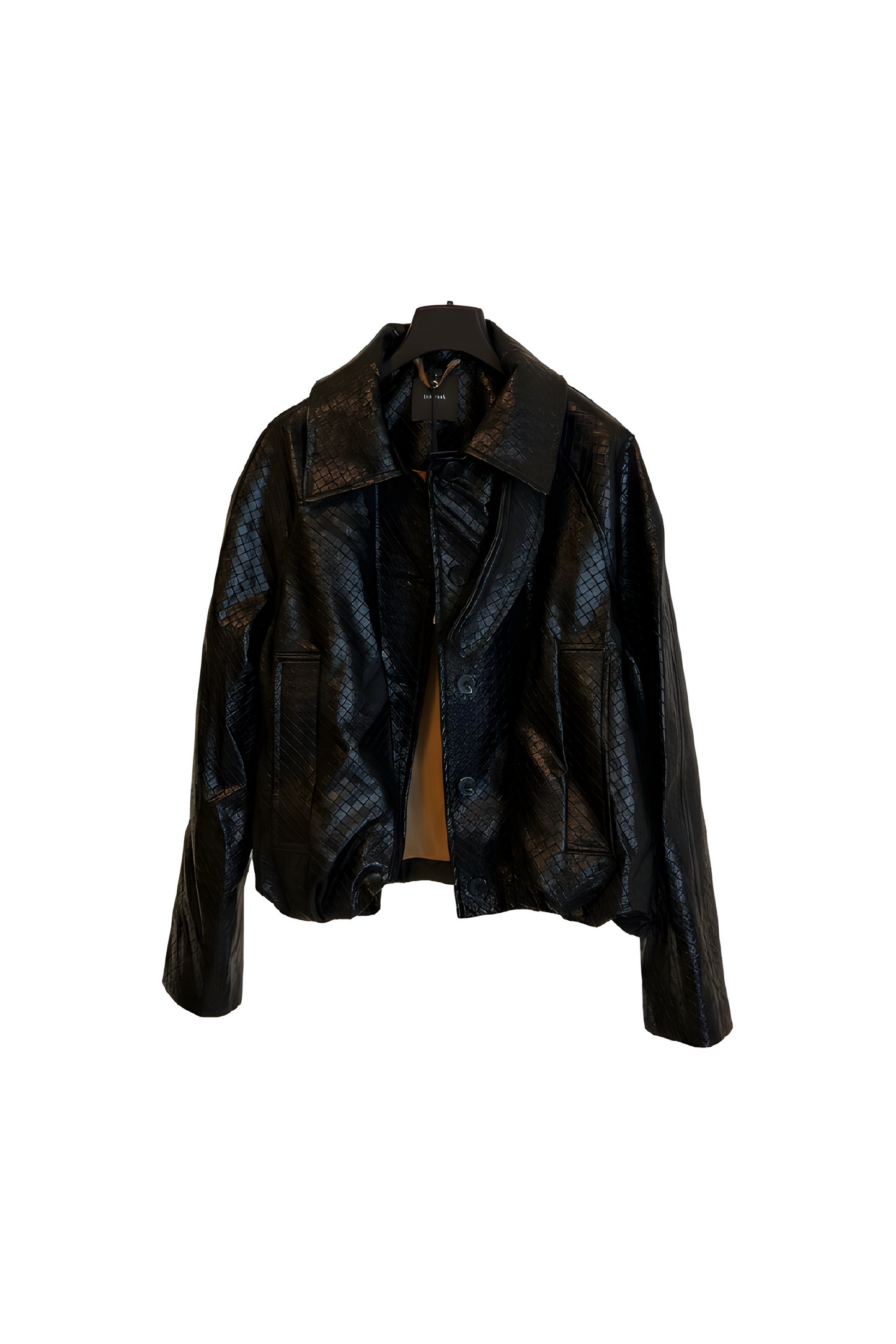 Jachetă scurtă cu efect de piele texturată